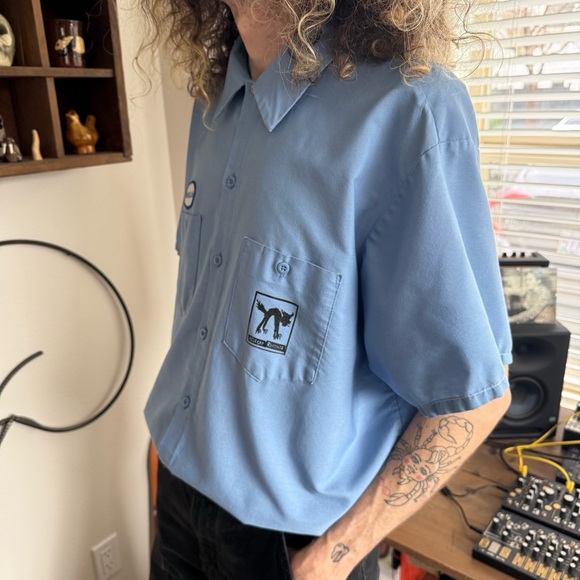 Vintage 90s The Gadjits Hellcat Records Dickies Work Shirt USA ~ Size XXL - Picture 3 of 10